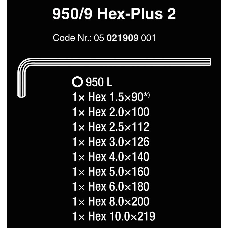 Wera 950/9 HexPlus Krom Alyan Seti 05021909001
